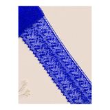 Ak Tuhafiye 11 Cm Çiçek Desenli Saks Mavisi Güpür Dantel Şerit-Dekoratif Süsleme- 1 Metre-1043 Saks Mavisi