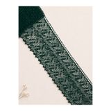 Ak Tuhafiye 11 Cm Çiçek Desenli Zümrüt Yeşil Güpür Dantel Şerit-Dekoratif Süsleme- 1 Metre-1043 Zümrüt Yeşil