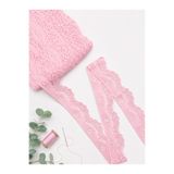 Ak Tuhafiye Likralı Dantel 3 cm Genişlik – Pembe – 5 Metre Esnek Dantel Kumaş