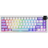 AK650 Kablosuz Mekanik Klavye 3 Modlu Tft Ekranlı Hot-Swap-65 Tuşlu Rgb Mor/dream Switch