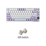 Ak820 Pro Mekanik Oyun Klavyesi,3 Modlu Tft Renkli Ekran Ve Cnc Düğmeli 81 Tuş,rgb Aydınlatma beyaz-gift-switch