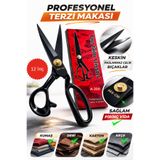 AKA CHI Profesyonel Terzi Makası 12 İnç Paslanmaz Çelik Kumaş Kot Deri Kesim Makası (12")