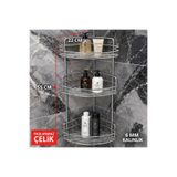 AKA HOME Ekonomi Dünyası Banyo Köşeliği Banyo Rafı Paslanmaz Banyo Köşe Duş Rafı 3 Lü Metal Köşe Raf