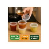 akabe 50 Adet Sızdırmaz 120 ml Mini Saklama Kabı Sosluk Buzluk Kabı, Et Suyu, Kemik Suyu, Sos Kabı