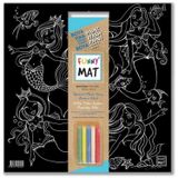Akademi Çocuk - Funny Mat Black (Tebeşirli ) Deniz Kızları - 40X40