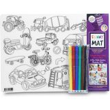 Akademi Çocuk Funny Mat - Korsanlar ve Araçlar (25x35 cm + 6'lı Boya Kalemi)