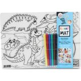 Akademi Çocuk Funny Mat - Uzay ve Dinozorlar 6'lı Kalem Hediyeli 25 x 35 cm
