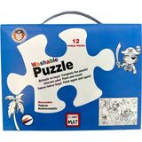 Akademi Çocuk Funny Mat - Washable Puzzle: Korsan Adası - Birleştir Boya! (12 Parça Puzzle + 6 Adet Kalem Hediye)