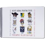 Akademi Çocuk Tükenmez Resim Defteri 25x35cm RESSAM KEDİLER Desenli Spiralli Defter