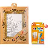 Akademi Çocuk Washable Art 2'li Set Carioca Baby 6'lı Boya Kalemi 25 x 35 cm