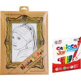 Akademi Çocuk Washable Art 2'li Set | Johannes Vermeer - Girl With A Pearl Earring, Carioca Joy 12'li Boya Kalemi