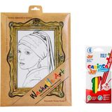 Akademi Çocuk Washable Art 2'li Set | Johannes Vermeer - Girl With A Pearl Earring, Carioca Joy 6'lı Boya Kalemi