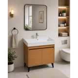 Akademik Mimarlık 80 cm Banyo Dolabı Mdf Bambu Renk
