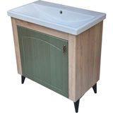 Akademik Mimarlık 80 cm Yeşil Membran Kapak Banyo Dolabı Seti - Yeşil - Ahşap