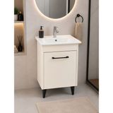 Akademik Mimarlık Lavabolu Banyo Dolabı High Gloss Kapak , Parlak Krem Renk