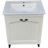 Akademik Mimarlık Turkuaz Seramik Cerastyle Arte Etajerli Lavabo 65*45 cm (Banyo Dolabı Dahil) - Beyaz