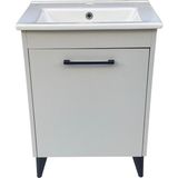 Akademik Mimarlık Turkuaz Seramik Cerastyle Lavabolu Banyo Dolabı 55*36.5 cm - Gri