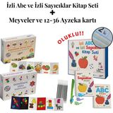 Akademik Zeka Izli Abc ve Sayıcıklar Kitabları Oluklu -Bebeğimin Meyve Keşfi ve 12-36 Ay Zeka Kartları Seti - 56