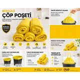 Akalın Professional Cleaning Products Büzgülü Limon Kokulu Orta Boy Çöp Torbası 55 x 60 cm 5 Rulo