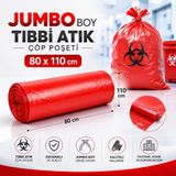 Akalın Professional Cleaning Products Jumbo Boy Tıbbi Atık Çöp Poşeti 80 x 110 cm 10 Adet