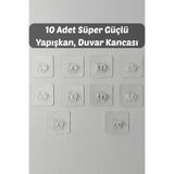 AKAMİNO 10 Adet Suya Dayanıklı Şeffaf Yedek Yapışkan - Banyo Köşelik Tel Rafı İçin Güçlü Sticker Askı