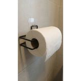 AKAMİNO Metal Kağıt Havluluk Yapışkanlı Siyah Kağıt Havlu Askısı Banyo Mutfak Kağıt Havluluk