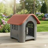 AKAN MARKETİNG Akan Marketing Plastik Kedi ve Köpek Kulübesi Kapılı 85X71X66 cm - Kahverengi