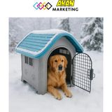 AKAN MARKETİNG Plastik Kedi ve Köpek Kulübesi Kapılı 85X71X66 cm - Mavi
