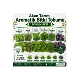 Akan Tarım Aromatik Bitki Tohumu Seti - Fesleğen Kekik Nane Maydanoz Dereotu Reyhan