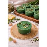 Akanart Studio Kalp Çakrası Yeşil Mum Seti – El Yapımı Doğal Tealight (6’lı)