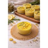 AkanArt Studio Manipura (Solar Pleksus) Çakra Mum Seti – Ak Günlük & Doğal Bitkili Tealight (6’lı) – Arınma & Güç R - 6 Adet