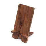 Akar Design Masif Ahşap Telefon ve Tablet Standı – Premium Kalın Masif Ahşap Masaüstü Tutucu – iPhone ve iPad Uyumlu (Masif Ceviz)