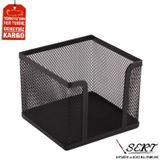 Akar Kırtasiye Siyah Metal Perfore Küp Notluk