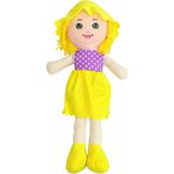 Akar Kız Oyuncak Bebek Elbiseli Oyuncak Bez Bebek 50 cm Bez Bebek Özel Yapım Premium Sarı Bebek