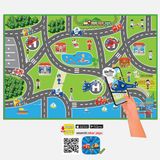 Akar Oyuncak 150x100 cm Dikdörtgen Çok Renkli Şehir Çocuk Halısı