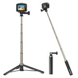AKASO AKASO, SJCAM, GoPro Hero 13/12/11/10/9/8/7/Max, DJI Osmo Action 5/4/3 ve Diğer Aksiyon Kameraları ile Uyumlu 60 cm Özçekim Çubuğu Uzatılabilir Tripod Standı