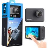 Akaso Aksiyon Kamerası 4K 30FPS Aksiyon Kamerası 20MP Wifi Dokunmatik Ekranlı Eıs 40M Ses Kontrollü Sualtı Kamerası Uzaktan Kumanda Aksesuar Seti Spor Kamerası (V50 Pro) - Siyah