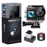 AKASO Brave 4 Pro Aksiyon Kamerası 4K Su Geçirmez Su Altı Kamerası 40 m - Ultra HD 20MP 170° Geniş Açılı WiFi Spor Kamerası Çift Ekran, Dokunmatik Ekran, 5X Yakınlaştırma ve Montaj Setleri