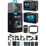 Akaso Brave 8 4K 60FPS Aksiyon Kamera Süper Aksesuar Seti Türkiye Su Geçirmez - Bej