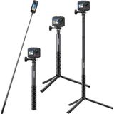 Akaso Uzatılabilir Selfie Çubuğu ve Tripod Standı Aksiyon Kamera Aksesuarı 120 cm - Siyah - Standart