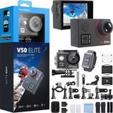 Akaso V50 Elite 4K/60FPS 20MP Wi-Fi Aksiyon Kamera ve Aksesuar Seti, Su Geçirmez Kılıf, App Kontroll