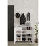 Akasya 2 Kapaklı Ayakkabılık, Vestiyer, Portmanto, Askılık, 90 Cm, Beyaz