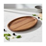 Akasya Ağacı Oval Sunum Tabağı (28X18 Cm) | Yükseltilmiş Kenarlı Doğal Ahşap Servis Tepsisi | Kahve, Peynir ve Atıştırmalık Sunumları Için - standart