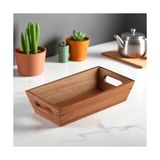 Akasya Ağacından Ekmek Sepeti - Doğal Ahşap Ekmeklik, Şık Ekmek Sunumluk (23X13X7CM) - Kahvaltı ve Sofralar Için Servis Sepeti - standart