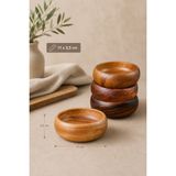 Akasya Ahşap 4lü Çerezlik 11X3,5 cm | Mini Kase, Sosluk, Atıştırmalık Sunumluk