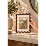Akasya Ahşap Çerçeve 20X25 Cm | Dalgalı Tasarım Doğal Masif Fotoğraf Ve Poster Çerçevesi Vitrin