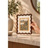 Akasya Ahşap Çerçeve 20x25 cm | Dalgalı Tasarım Doğal Masif Fotoğraf Ve Poster Çerçevesi