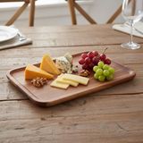 Akasya Ahşap Servis Tepsisi ve Sunumluk (33X24 Cm) | Doğal Akasya Ağacı Kahvaltı, Peynir, Şark