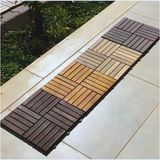 Akasya Ahşap Yer Karosu, ORGANİK BEYAZ 30x30 cm, 10'lu Paket, 0.9 m² Yer Kaplama