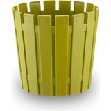 Akasya Çit Desen Saksı 3,5 Litre 20CM Plastik Drenaj Izgaralı Bitki Çiçek Saksısı - Yeşil
